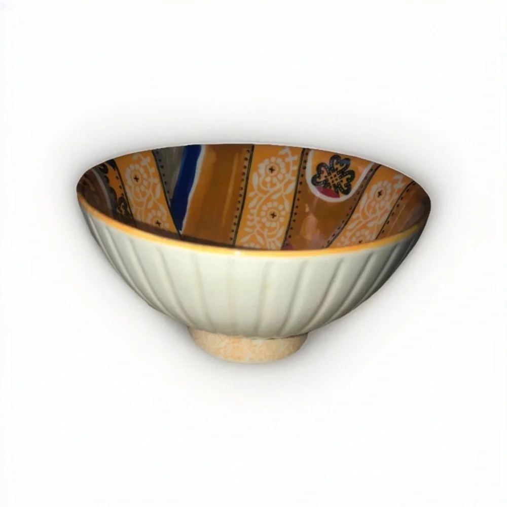 Anthropologie Soup Cereal Rice Bowl Multi Colored‎ cottage core